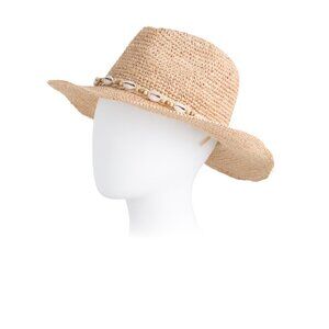 SAN DIEGO HAT Natural Raffia Western Sea Shell Beaded Hat